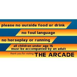  3x6 Vinyl Banner   Arcade Rules Without Name Everything 