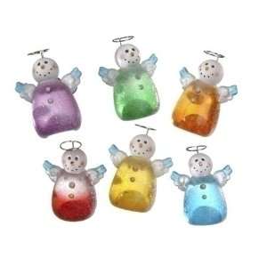  Set of 6 Sparkling Snowman Gumdrop Angel Pins 1.5 #21222 