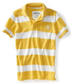 Aeropostale mens striped embroidered A87 polo shirt  Style 2229  