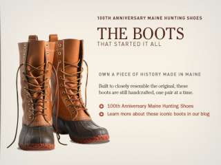 100th Anniversary Maine Hunting Shoes. The Boots That Started It All 