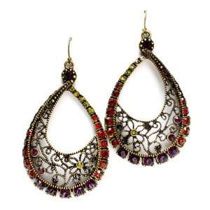  Antique Inspired Multiple Color Crystal Earrings Jewelry