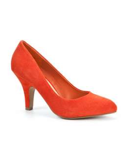 Spicy Orange (Orange) Suede Court Shoes  243759381  New Look