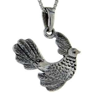  925 Sterling Silver Bird Pendant (w/ 18 Silver Chain), 1 