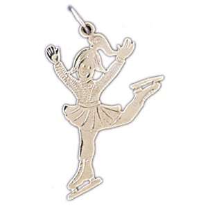  14kt White Gold Ice Skater Pendant Jewelry