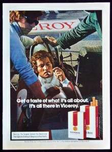 Magazine Print Ad 1973 Viceroy Filter Cigarettes Racing  