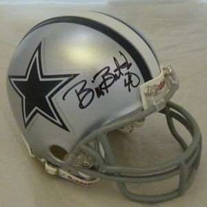    NEW Bill Bates SIGNED Cowboys Mini Helmet: Sports & Outdoors