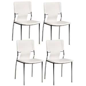  Zuo Trafico White Set of Four Side Chairs: Home 