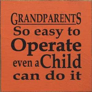 Grandparents   So Easy To Operate Even A Child Can Do It Wooden Sign 