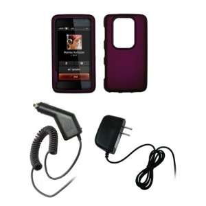  Nokia N900   Premium Purple Rubberized Snap On Cover Hard 