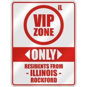   ZONE  ONLY RESIDENTS FROM ROCKFORD  PARKING SIGN USA CITY ILLINOIS