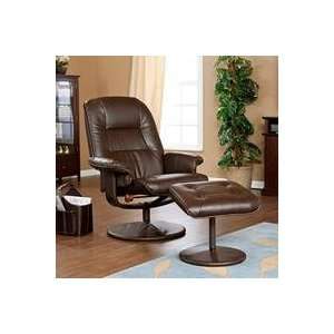  Recliner and Ottoman   Cafe Brown Faux Leather   UP8973RC: Home