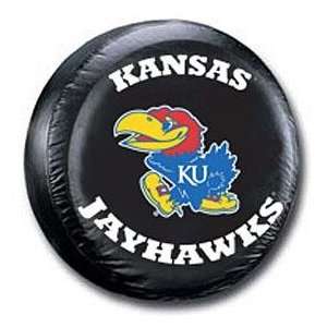 Kansas Jayhawks Black Spare Tire Cover   College Tire Covers  