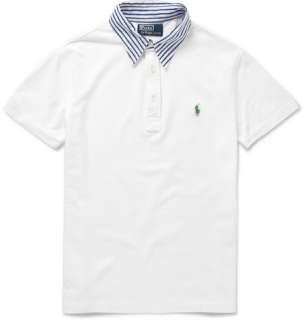 Polo Ralph Lauren Contrast Collar Cotton Piqué Polo Shirt  MR PORTER