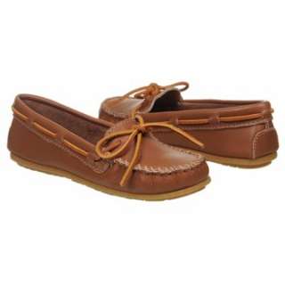 Womens Minnetonka Moccasin Leather Moc Light Brown Shoes 