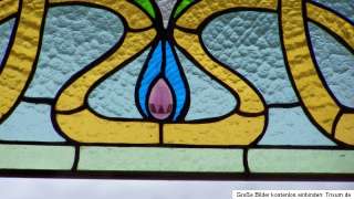   Jugendstil   Floralmosaik Fensterbild in Tiffany (Kupfer u. Zinn