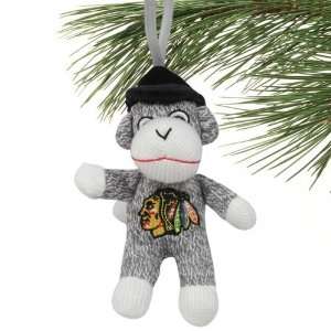  Chicago Blackhawks Plush Sock Monkey Ornament: Sports 