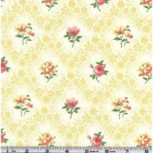  45 Wide Romantic Heart Lace Yellow Fabric By The Yard 
