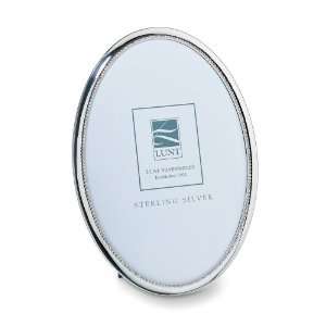 Lunt Bead Oval Sterling Silver 5 by 7 Inch Picture Frame  