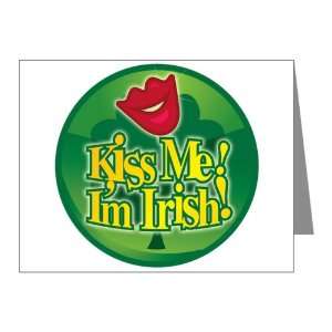    Note Cards (20 Pack) Kiss Me Im Irish Clover 