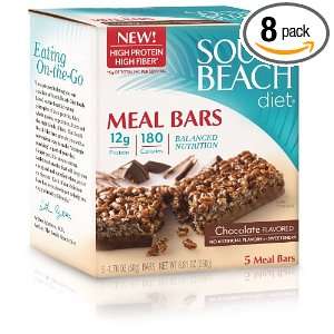 South Beach Diet Meal Bar, Chocolate Flavored, 5 Count (Pack of 8 