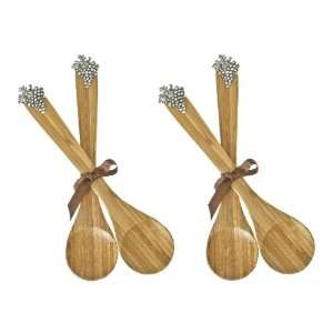 Grapes Bamboo Serving Spoon, Set of 4 