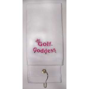    Golf Towel with Crystals   Golf Goddess (White)