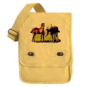  Messenger Field Bag Yellow Trio of Horses 