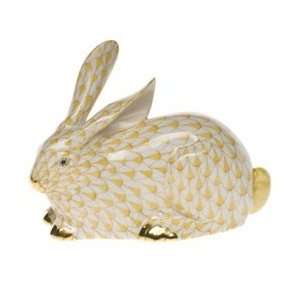 Herend Rabbit Lying Butterscotch Fishnet