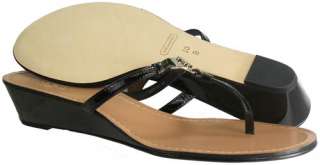 New. Coach Vita Crinkle Patent Wedge Sandals Heels size US 10 Black 