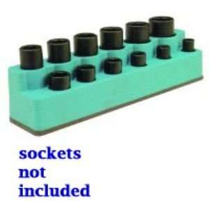  3/8 in. Drive 12 Hole Green Impact Socket Holder Sports 