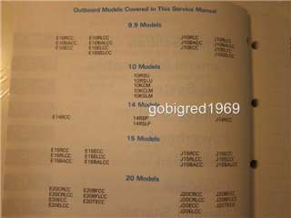 1988 Evinrude Johnson 9.9 20 30 35 Outboard Service Shop Manual LOTS 