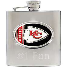 Great American Kansas City Chiefs Stainless Steel Custom Flask 