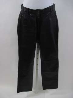 WHET BLU Black Bootcut Leather Slacks Pants Size 4  