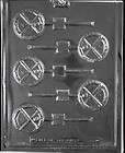 Sports BASEBALL ROUND DISC LOLLY Sports Chocolate Candy Mold 2 x 1 
