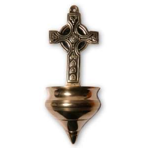  Brass Celtic Cross Holy Water Font