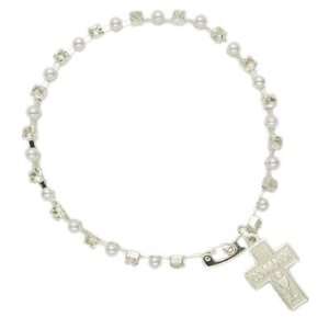   Communion Bracelet with Silver Plated Chalice Cross Charm Christian