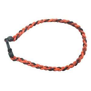    Titanium Ionic Braided Necklace   Orange/Black: Sports & Outdoors