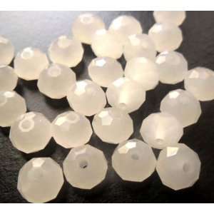  Handmade OPAL White Faceted Crystal Rondelle Beads 6mmX8mm ~Loose 