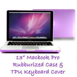  GMYLE (TM) Purple Rubberized see through Macbook Pro Hard Case 