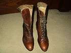   1890S LADIES HI TOP LACE UP SHOES BOOTS . NICE LEATHER & CONDITION