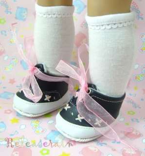 American Girl Doll Shoes Dark Blue/Pink Sneakers #S19  