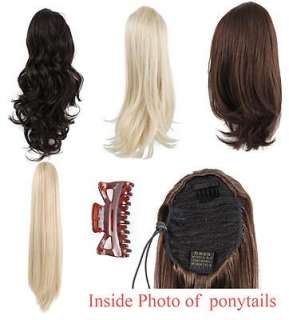 Clip in Ponytails hair extension pieces Premium Qulity 4 Styles 13 