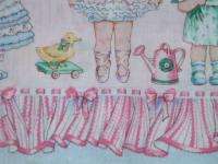 Vtg 1950s Style Paper Doll Border Patsy Toys Pinks Fabric Quilting 
