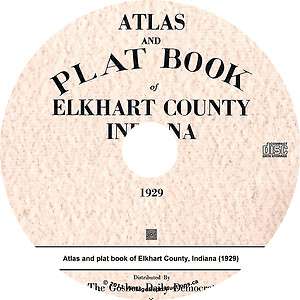 1929 Atlas & Plat Book of Elkhart County Indiana   IN History Maps on 