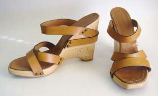 Fabulous CASADEI Strappy WEDGE Tan SANDALS/Shoes 39/8.5 9US Italy 