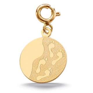    Charm for Bracelet, 14K Gold Footprints Charm customer 
