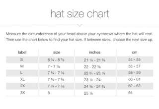 Refer to our hat size chart to help determine your size.