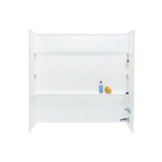 30 in. x 60 in. x 59.5 in. Three Piece Direct to Stud Bath Alcove Wall 