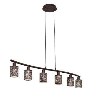 Eglo Almera 6 Light 59 in. Hanging Antique Brown Island Light 20169A 