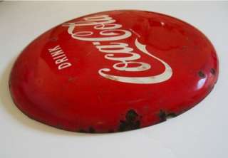 Vintage 1951 Drink Coca Cola 12 Tin Button Sign  